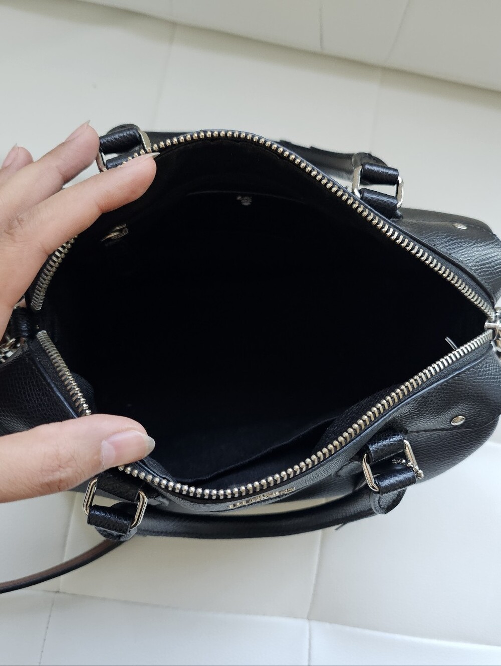 Coach Black Leather Satchel with Shoulder Strap - Picture 7 of 13